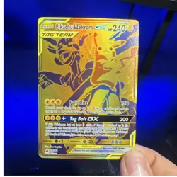 Pokemon Pikachu & Zekrom GX SM Team Up SM248 Secret Rare Holo TAG TEAM HP240 - Image 1