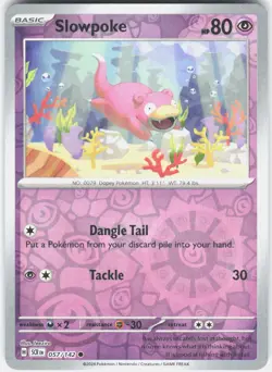 Slowpoke 57/142 Common Stellar Crown Pokemon Reverse Holo Near Mint - Image 1