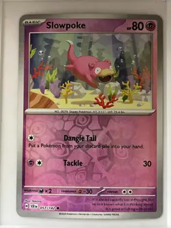 Slowpoke 57/142 Common Stellar Crown Pokemon Reverse Holo Near Mint - Image 1