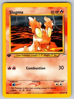 Slugma 82/105 1st Edition Common Neo Destiny Pokemon Near Mint - Image 1