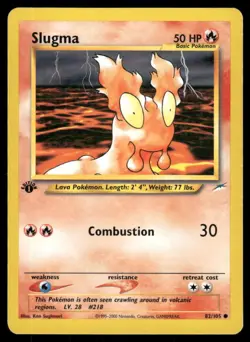 2002 Pokemon Slugma Common Neo Destiny 82/105 1st Edition HP - Image 1