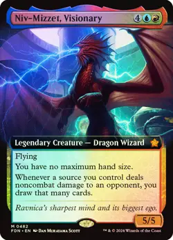 MTG FOIL Niv-Mizzet, Visionary Extended Art - Foundations #482 - Image 1