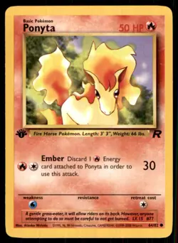 2000 Team Rocket 1st Edition Ponyta Basic/Common #64 - Image 1