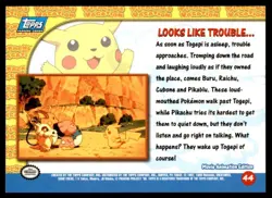 1999 Topps Pokemon Pikachu's Vacation Looks Like Trouble... #44 - Image 2