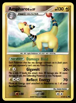 2009 Platinum Reverse Holo Ampharos #1 - Image 1