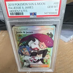 Pokemon TCG Jessie & James 68/68 Hidden Fates Full Art Holo PSA 10 - Image 1