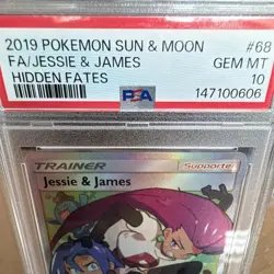 Pokemon TCG Jessie & James 68/68 Hidden Fates Full Art Holo PSA 10 - Image 2