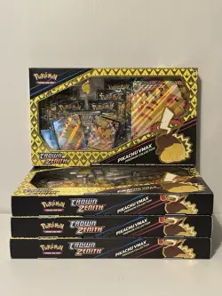 Pokemon Crown Zenith Pikachu VMAX Premium Collection Box Lot Of 4 - Image 1