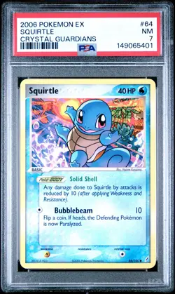 2006 POKEMON EX CRYSTAL GUARDIANS #64 SQUIRTLE PSA 7 - Image 1