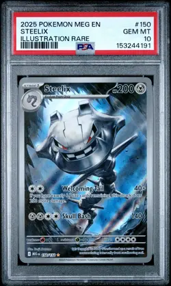 2025 POKEMON MEG EN-MEGA EVOLUTION ILLUSTRATION RARE #150 STEELIX PSA 10 - Image 1