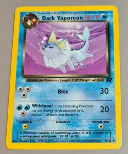 Dark Vaporeon # 45/82 Uncommon aus Team Rocket 2000 Pokemon EN Near Mint Vintage - Image 1