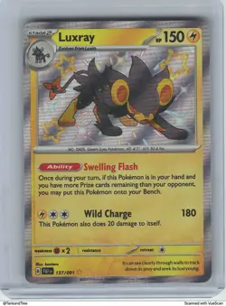Luxray Shiny Rare SV: Paldean Fates PAF Holo Pokemon TCG 137/091 NM - Image 1