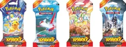 Pokemon TCG: Surging Sparks Sleeved Booster Pack COMPLETE ART SET - 4 Packs - Image 1