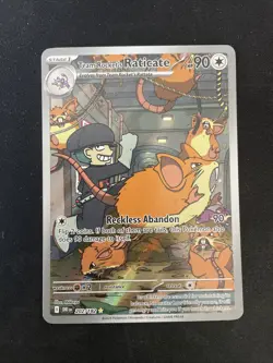 Pokemon TCG - Team Rockets Raticate 202/182 Destined Rivals - Illustration Rare - Image 1