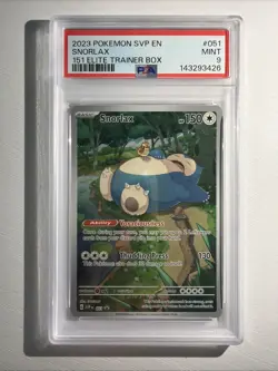 2023 POKEMON SVP EN-SV BLACK STAR PROMO #051 SNORLAX 151 ETB PSA 9 - Image 1