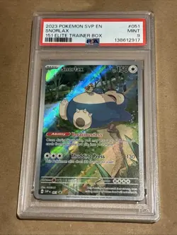 2023 Pokemon S&V Black Star Promos Snorlax PSA 9 Mint #051 - Image 1