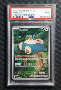 2023 POKEMON SVP EN-SV BLACK STAR PROMO 151 ELITE TRAINER BOX #051 SNORLAX PSA 9 - Image 1