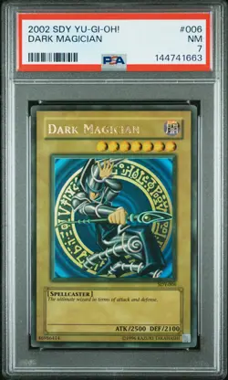 2002 YU-GI-OH! STARTER DECK: YUGI #006 DARK MAGICIAN PSA 7 - Image 1