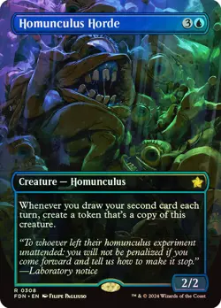 MTG FOIL Homunculus Horde Borderless - Foundations #308 - Image 1