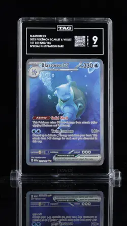 BLASTOISE EX TAG 9 2023 POKEMON SV 151 #200/165 SPECIAL ILLUSTRATION RARE - Image 1