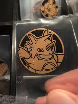 Pokemon Bronze Rhydon Mini Coin From 151 Chinese - Image 1