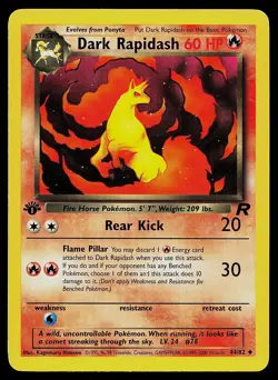 Pokemon Card - Dark Rapidash Team Rocket 44/82 1st Edition Uncommon - Image 1