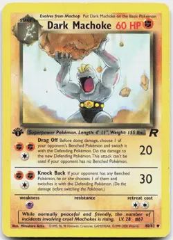 Dark Machoke 40/82 Uncommon Team Rocket Pokemon 1st Edition Moderately Played - Image 1