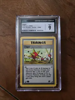 Pokemon CGC 9 2000 Team Rocket Digger 1st Ed 75/82 EN - Image 1