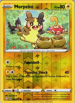 Morpeko 035/072 Common Shining Fates Pokemon Reverse Holo NM - Image 1