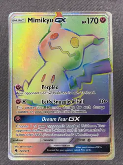 Pokemon SM - Lost Thunder Mimikyu GX (Secret) 226/214 Lp+ Front MP Back - Image 1