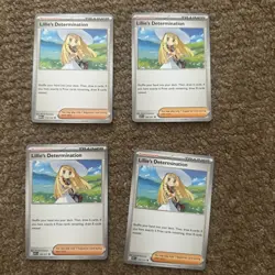 4 x Lillie's Determination 192/132 Trainer Playset Pokemon TCG Deck Building - Image 1