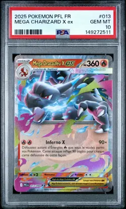 Carte Pokemon Mega-Dracaufeu X ex 013/094 Holo PSA 10 GEM MINT - Image 2