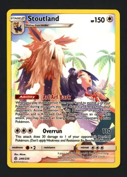 Stoutland 248/236 SM Cosmic Eclipse Holofoil Secret Rare Pokemon TCG - Image 1