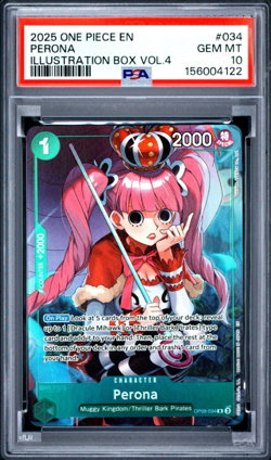 PSA 10 SEQUENTIAL One Piece x4 Luffy Zoro Mihawk Perona Illustration Box Vol 3&4 - Image 2