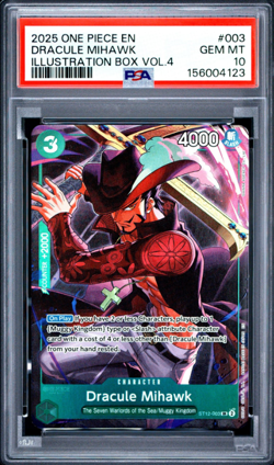 PSA 10 SEQUENTIAL One Piece x4 Luffy Zoro Mihawk Perona Illustration Box Vol 3&4 - Image 4