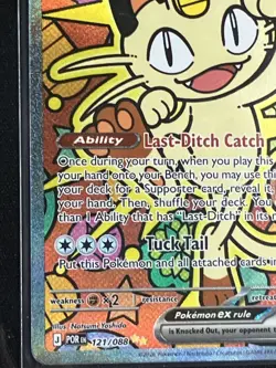 Pokemon Meowth ex 121/088 Pokemon Card Full Art Holo Double Rare ENG 170 HP - Image 5