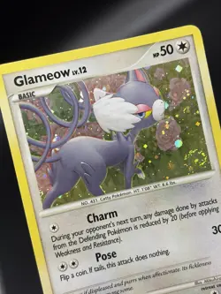 2008 GLAMEOW Pokemon Card DP23 Diamond and Pearl Promo Holo SWIRL NM (A) - Image 1