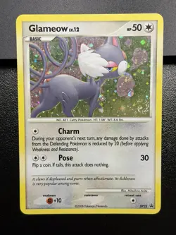 2008 GLAMEOW Pokemon Card DP23 Diamond and Pearl Promo Holo SWIRL NM (A) - Image 3