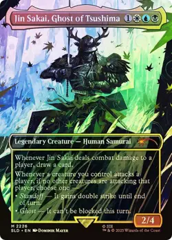1x NM FOIL Jin Sakai, Ghost of Tsushima MTG Secret Lair SV - Image 1