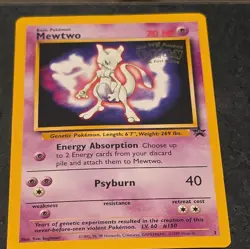 1999 POKEMON TCG BLACK STAR MEWTWO #3 THE FIRST MOVIE PROMO Card Nintendo WOTC - Image 1