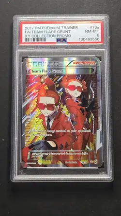 PSA 8 Team Flare Grunt 73a/83 Full Art Trainer Pokemon 2017 - Image 1
