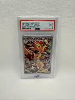 2025 POKEMON DRI EN-DESTINED RIVALS ILLUSTRATION RARE ETHAN'S TYPHLOSION PSA 9 - Image 1