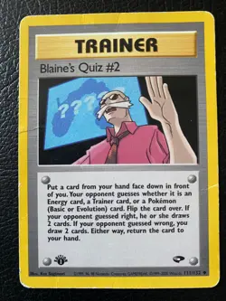 *Pokemon TCG - Blaine's Quiz #2 #111/132 - Gym Challenge (2000) 1st edition HP - Image 1