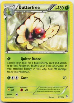 LP Butterfree 3/106 Rare Flashfire Pokemon - Image 1