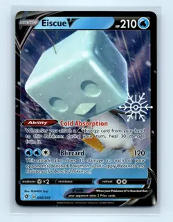 Pokemon tcg SWSH02: Rebel Clash Eiscue V Near Mint or Better - Image 1