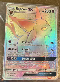 Espeon GX Sun & Moon Base Set 152/149 Pokemon Holo Secret Rare Rainbow - Image 1