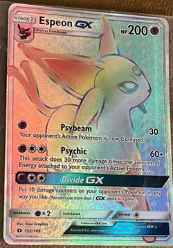 Espeon GX Sun & Moon Base Set 152/149 Pokemon Holo Secret Rare Rainbow - Image 4