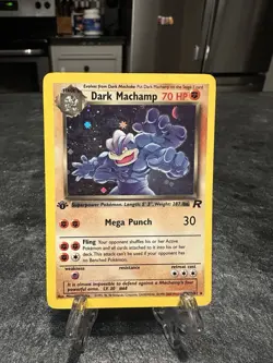 2000 Pokemon Team Rocket First Edition Dark Machamp Holo #10/82 - Image 1