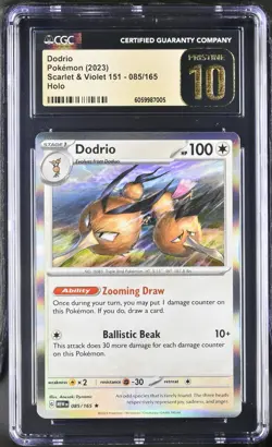 Pokemon Dodrio 085/165 Holo English Scarlet Violet 151 - CGC 10 PRISTINE - Image 1