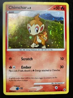 Pokemon Diamond & Pearl Holographic Chimchar Lv.8 76/130 Excellent/Very Good - Image 2